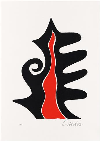 ALEXANDER CALDER Deux Serpents noir et rouge.